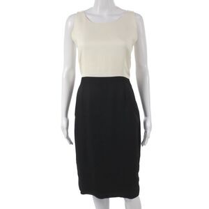 Sylvia Heisel Women Sheath Dress Black Colorblock Knee Length Size 12